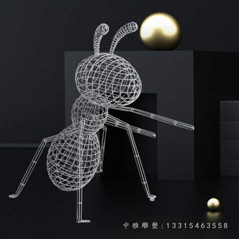 镂空蚂蚁不锈钢摆件