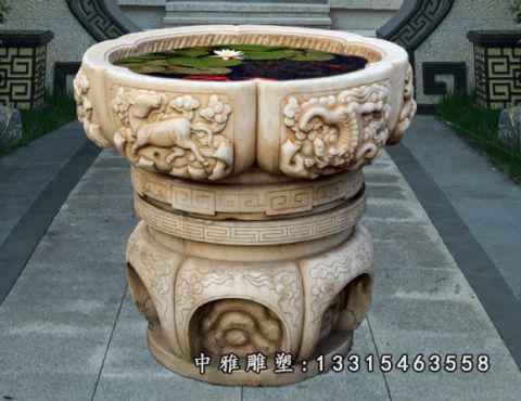 别墅石雕花盆