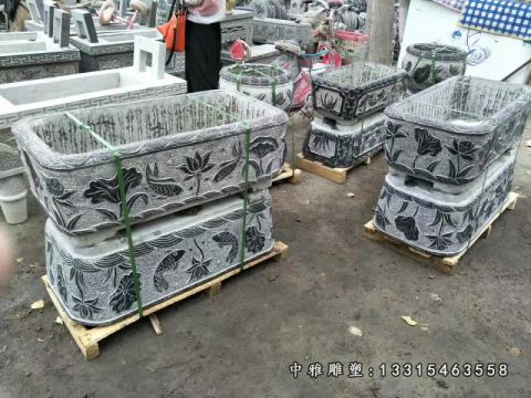 仿古花盆石雕