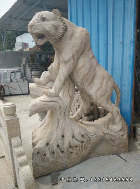 老虎石雕动物