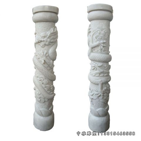石雕广场龙柱景观
