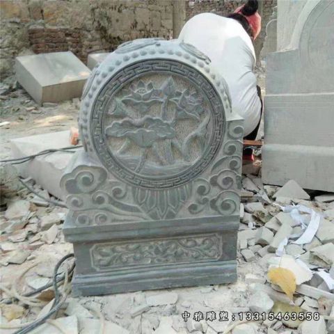石雕宅门抱鼓雕塑