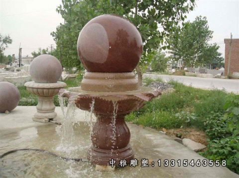 石雕景观风水球