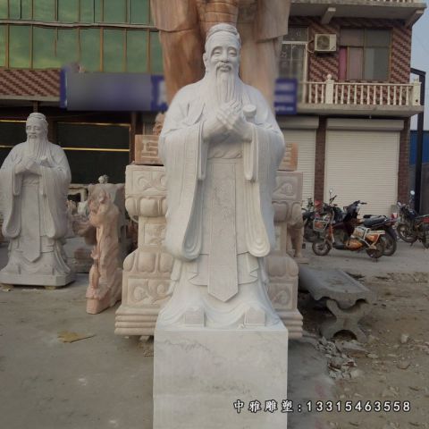校园孔子石雕雕塑