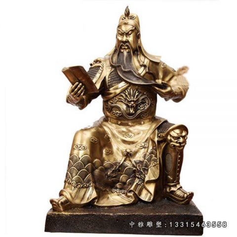 广场铜雕读书人物