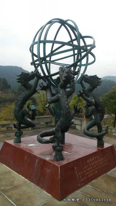 铜雕景观浑天仪雕塑