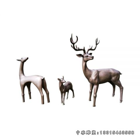 铜雕公园动物小鹿