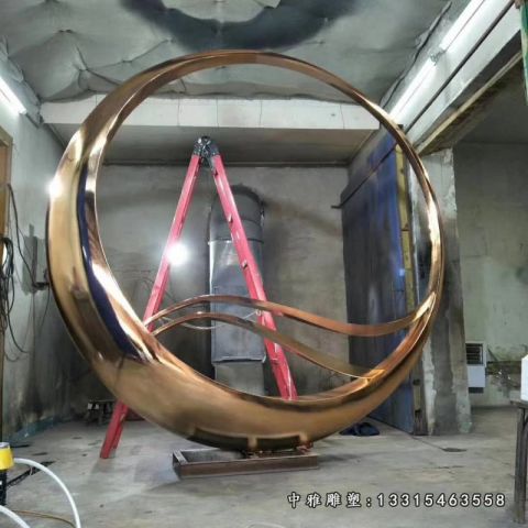 不锈钢公园圆环雕塑