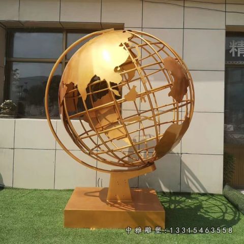 不锈钢广场地球仪景观雕塑