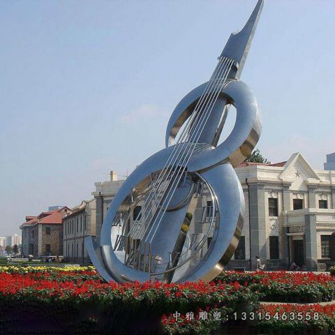 乐器提琴不锈钢雕塑