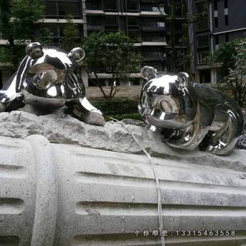 动物熊猫不锈钢雕塑