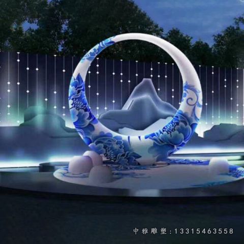 广场不锈钢圆环雕塑