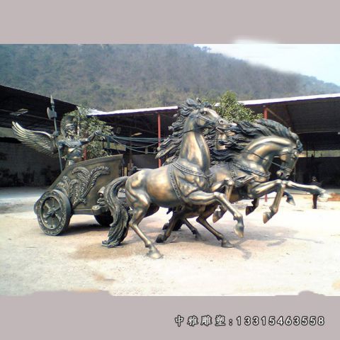 铜雕广场阿波罗战车雕塑