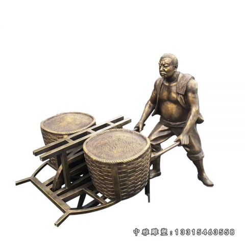 商业街铜雕搬运工雕塑