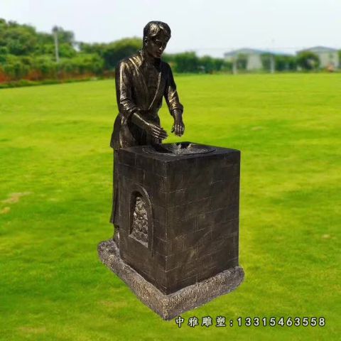田园铜雕茶文化人物