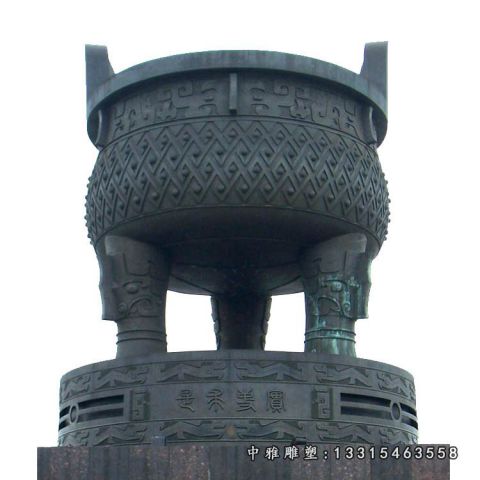 寺庙铜雕三足鼎雕塑