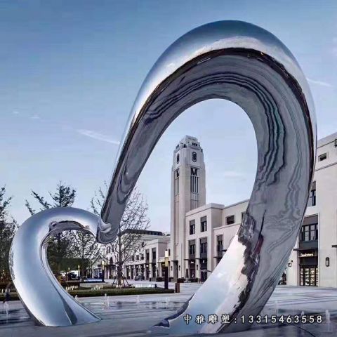 镜面不锈钢抽象爱心雕塑