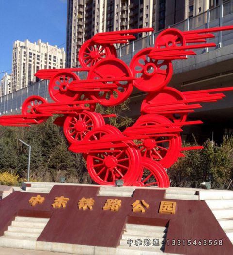 广场景观齿轮不锈钢雕塑