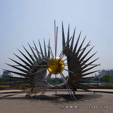 不锈钢大型翅膀雕塑