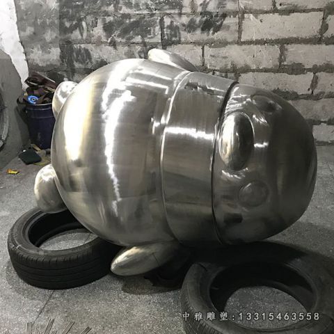 公园动物不锈钢企鹅雕塑