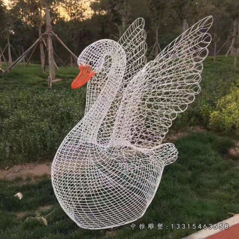 不锈钢公园天鹅雕塑