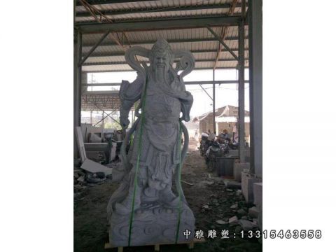 石雕古代人物关公雕塑