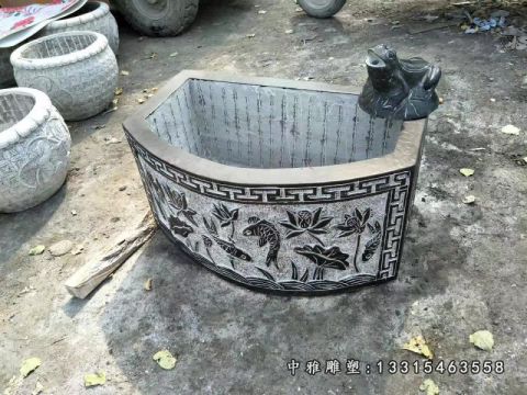 仿古石雕水缸