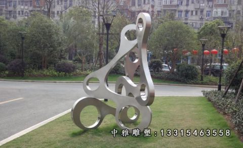 抽象不锈钢齿轮景观雕塑  