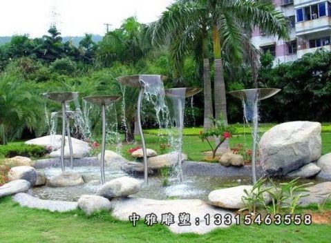 小区喷泉不锈钢雕塑