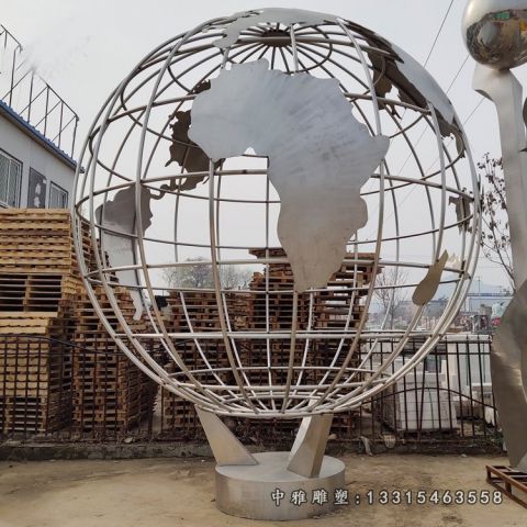 地球仪不锈钢景观雕塑