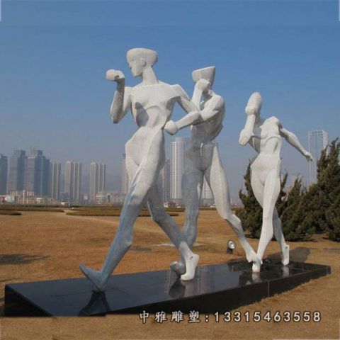抽象竞走人物不锈钢雕塑