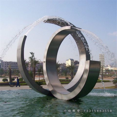 小区喷泉景观不锈钢雕塑