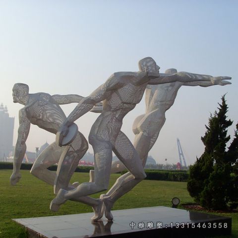 掷铁饼不锈钢运动人物雕塑