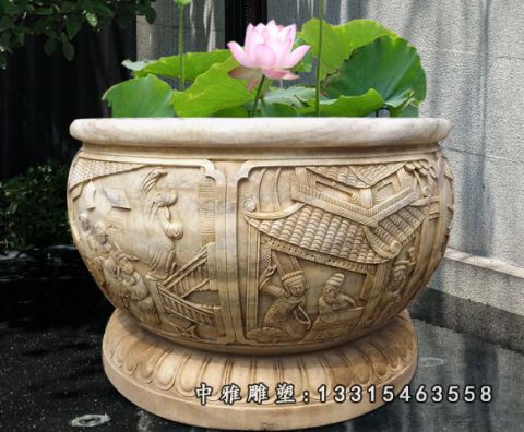 公园花盆石雕景观