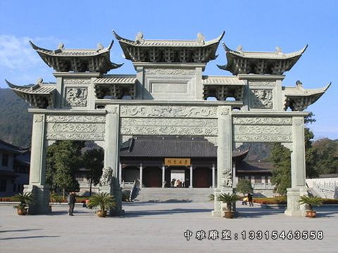 村口牌坊石雕景观