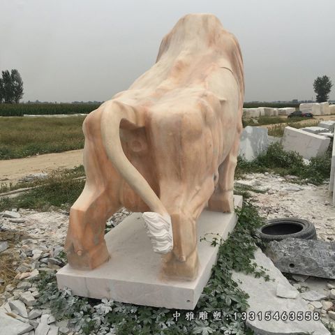 广场石雕犀牛雕塑