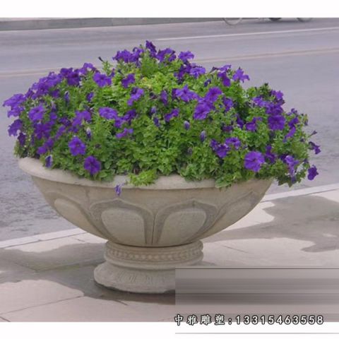 小区石雕花盆雕塑