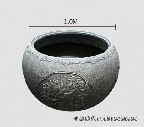 石雕圆形水缸