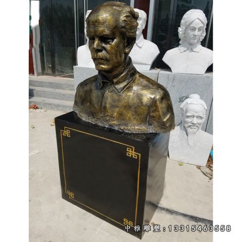 铜雕白求恩胸像