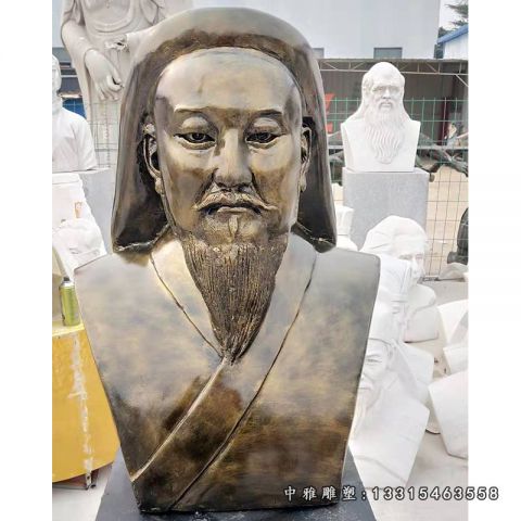 铜雕军事家成吉思汗
