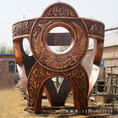 广场铜鼎雕塑