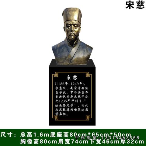 宋慈头像铜雕