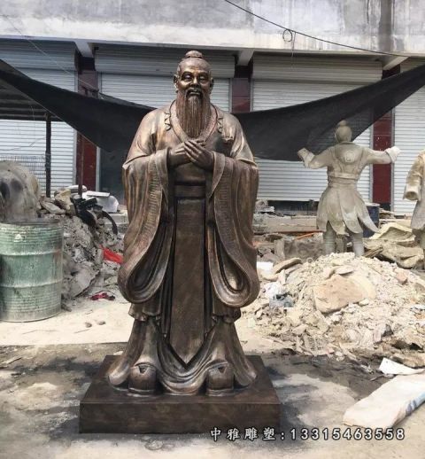 铜雕校园孔子人物雕像