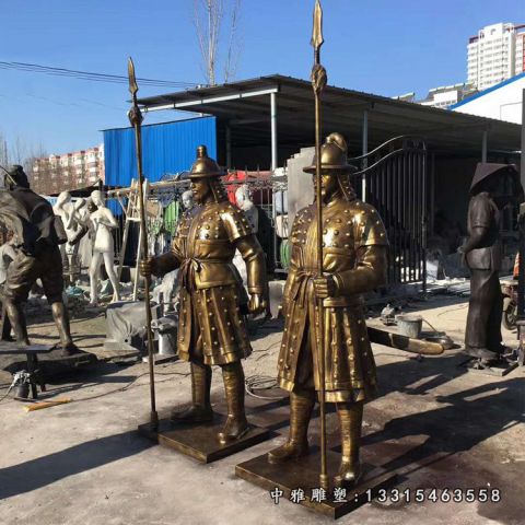 铜雕广场士兵人物
