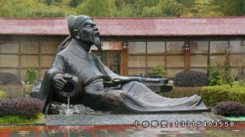 诗仙李白铜雕