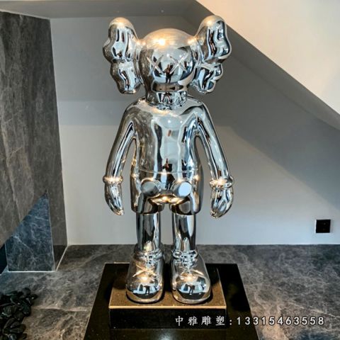 公园镜面不锈钢机器人雕塑