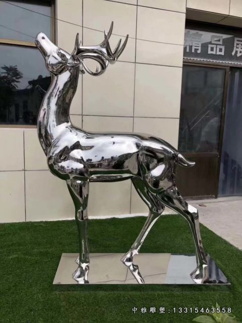 不锈钢动物梅花鹿雕塑