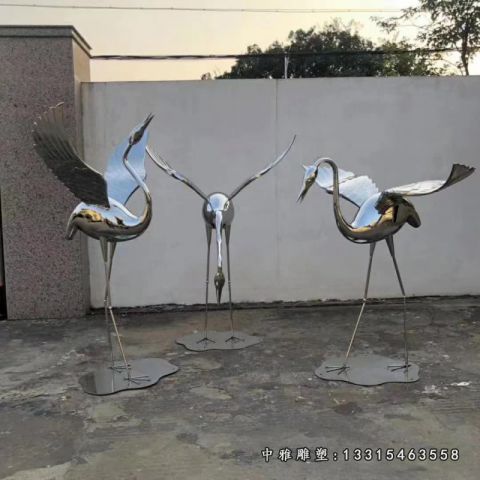 不锈钢仙鹤雕塑