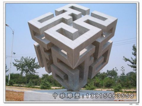 广场不锈钢景观魔方雕塑