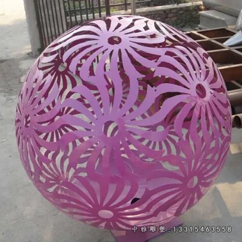 不锈钢彩色镂空圆球摆件